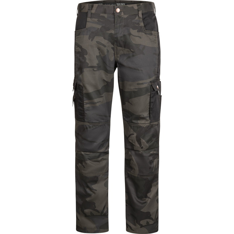 Cerva werkbroek camouflage met kniezakken M groen
