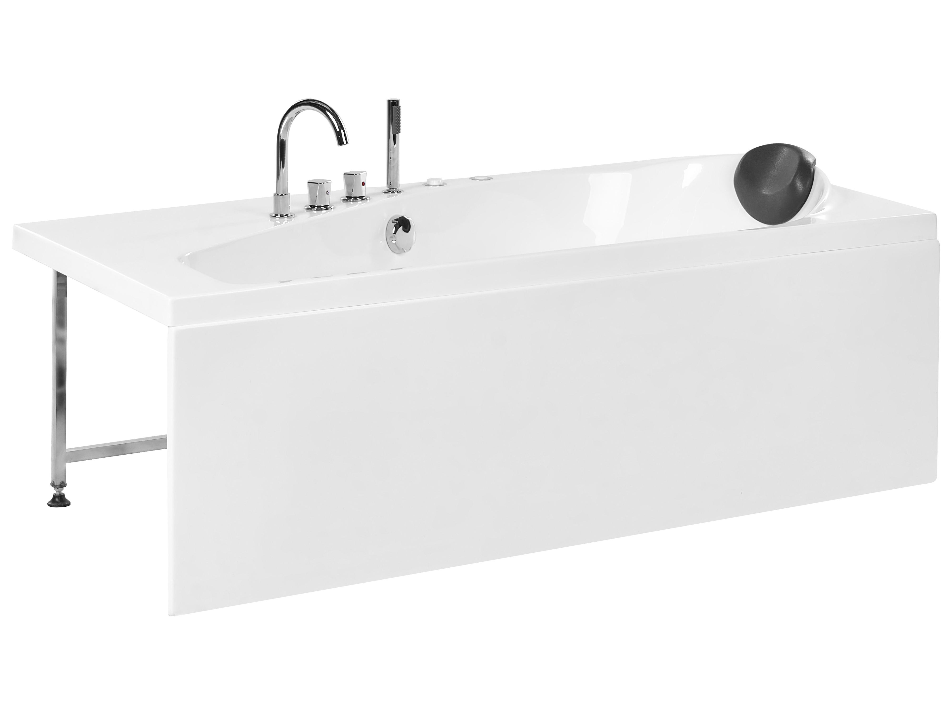 Hoek bubbelbad met LED CAURA rechtszijdig 175 x 80 cm Wit