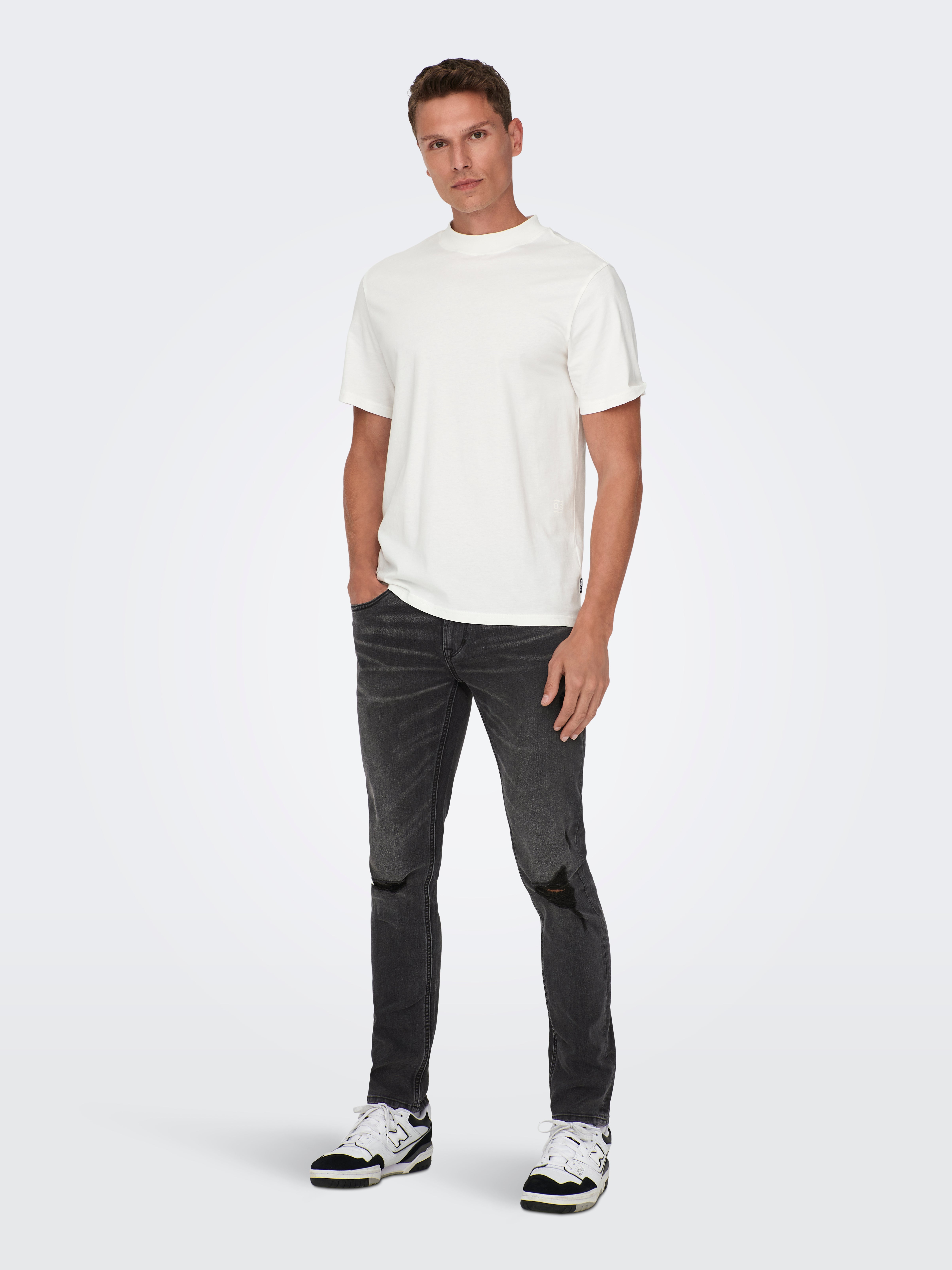 ONSLOOM Mittlere Taille Slim Fit Jeans Dark Grey Denim