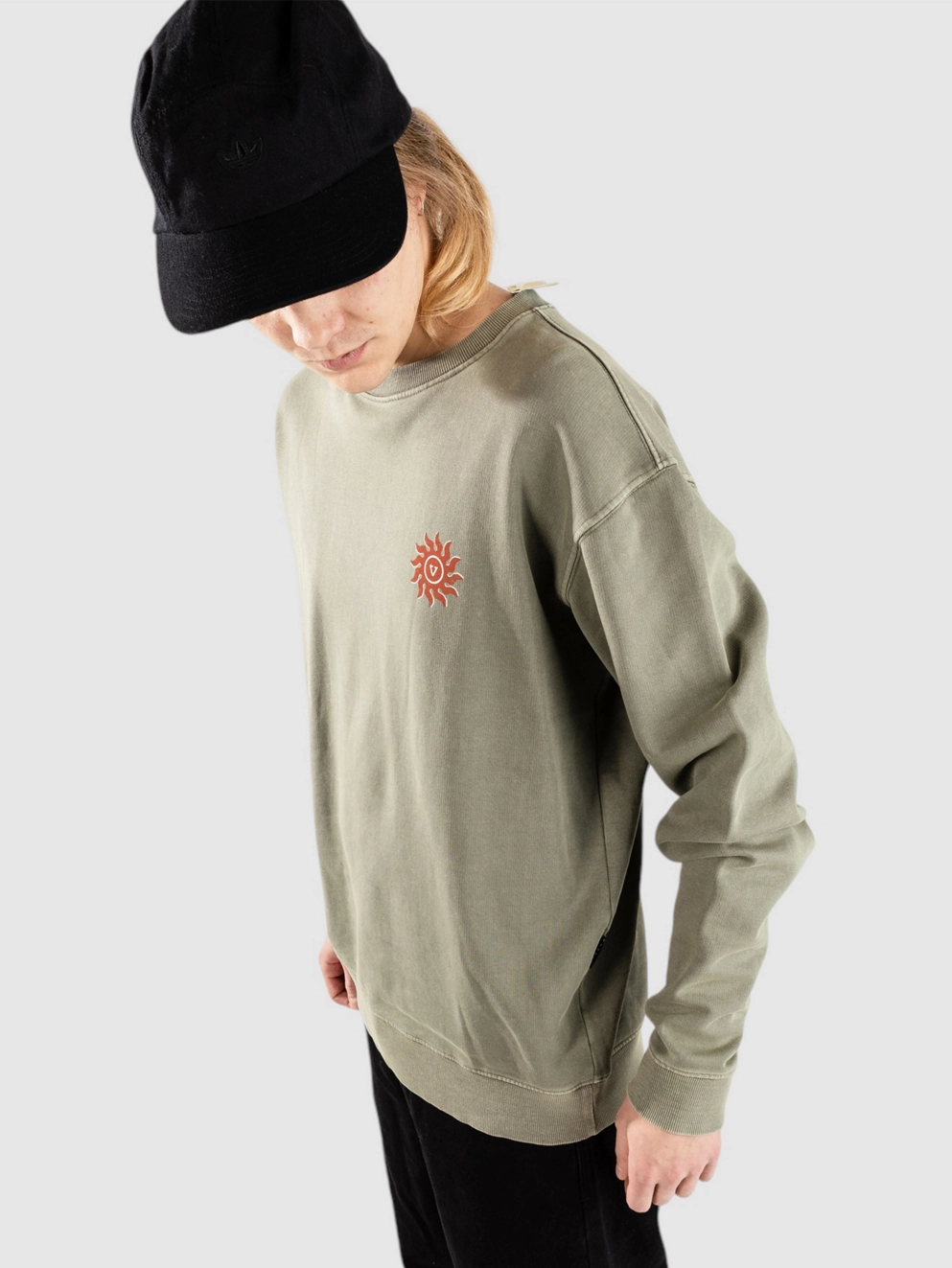 Vissla Spins Crew Fleece Sweater vintage green
