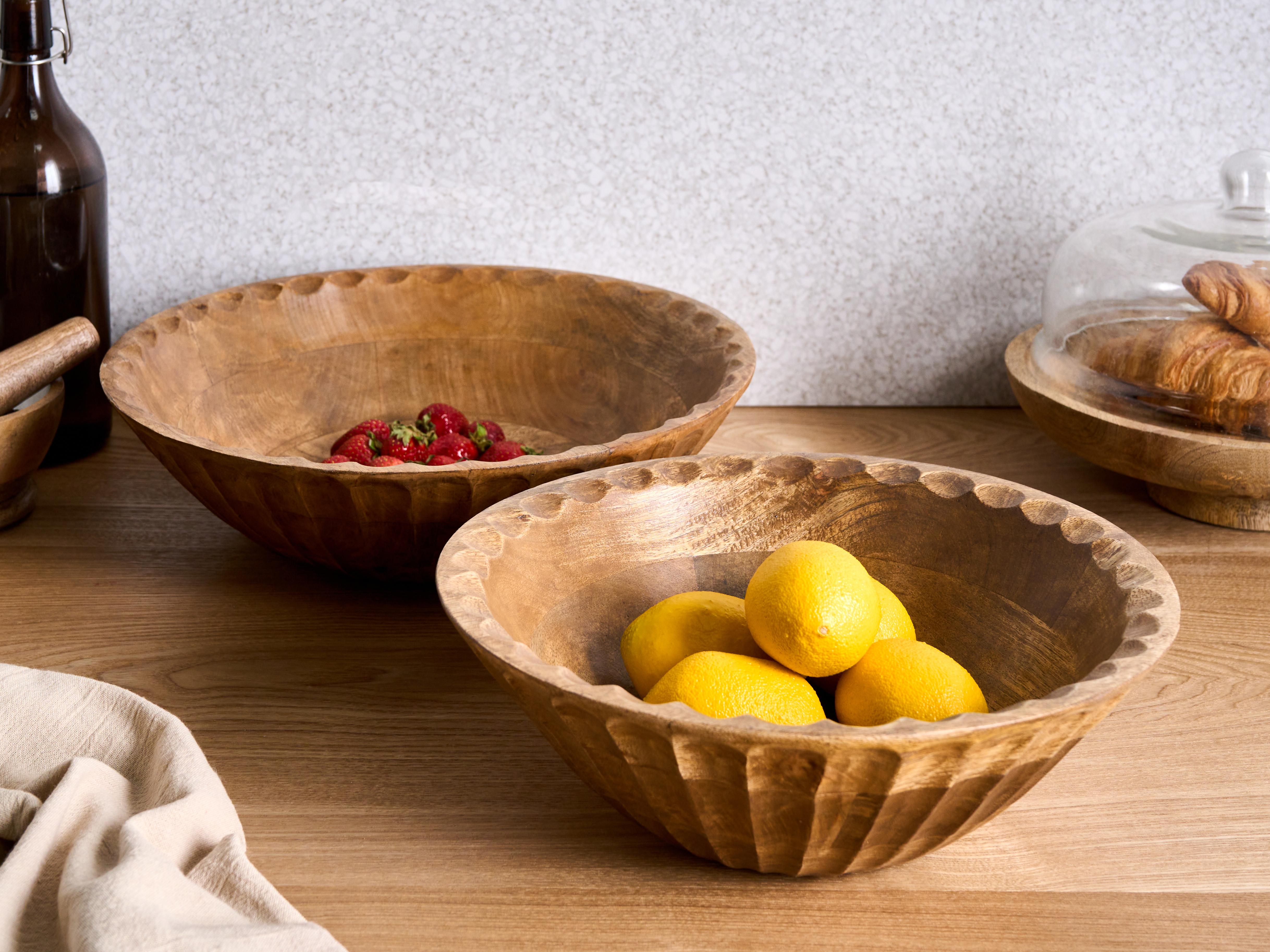 Set van 2 decoratieve schalen SOHAG Mangohout Bruin