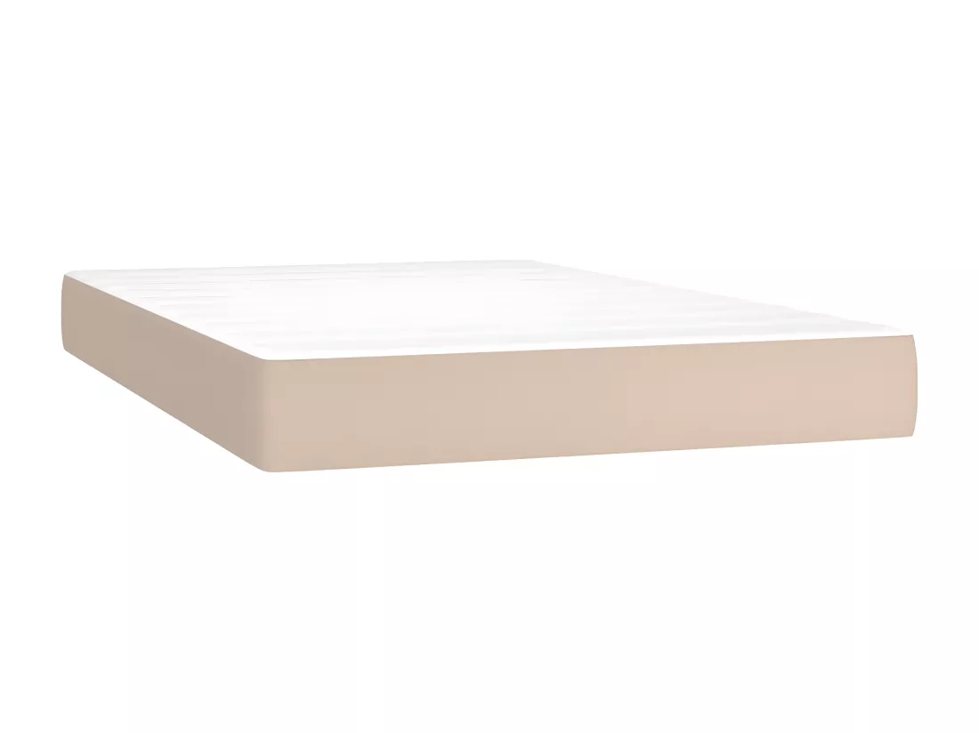 Sommier tapissier matelas LED Cappuccino 120x200 cm Similicuir