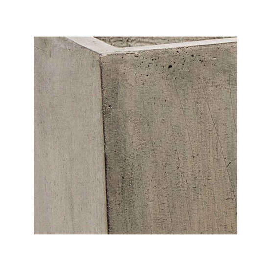Jardinière delmas en fibre de verre et argile gris ciment - 79x37,5x40