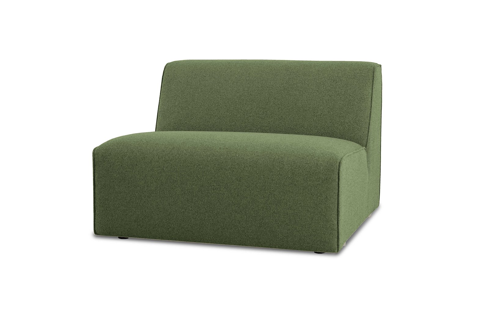 Styl 1,5-seter Med tekstiltrekte sider. Tekstil Neve 17/2 Dark Green med sorte ben.