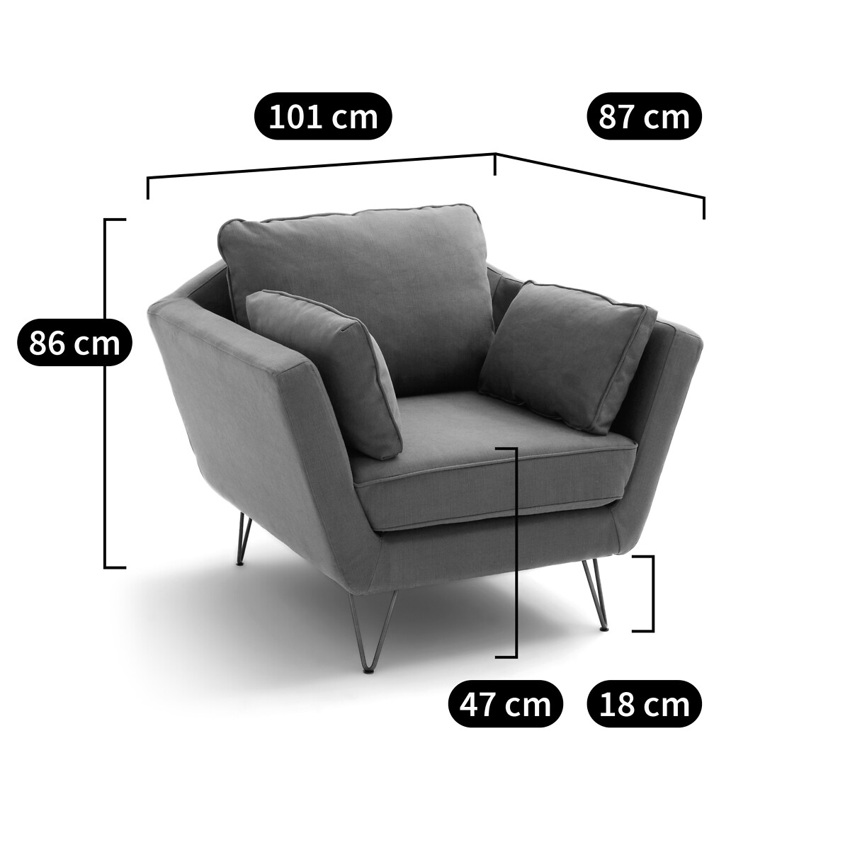 LA REDOUTE INTERIEURS<br>Poltrona Topim Fluweel