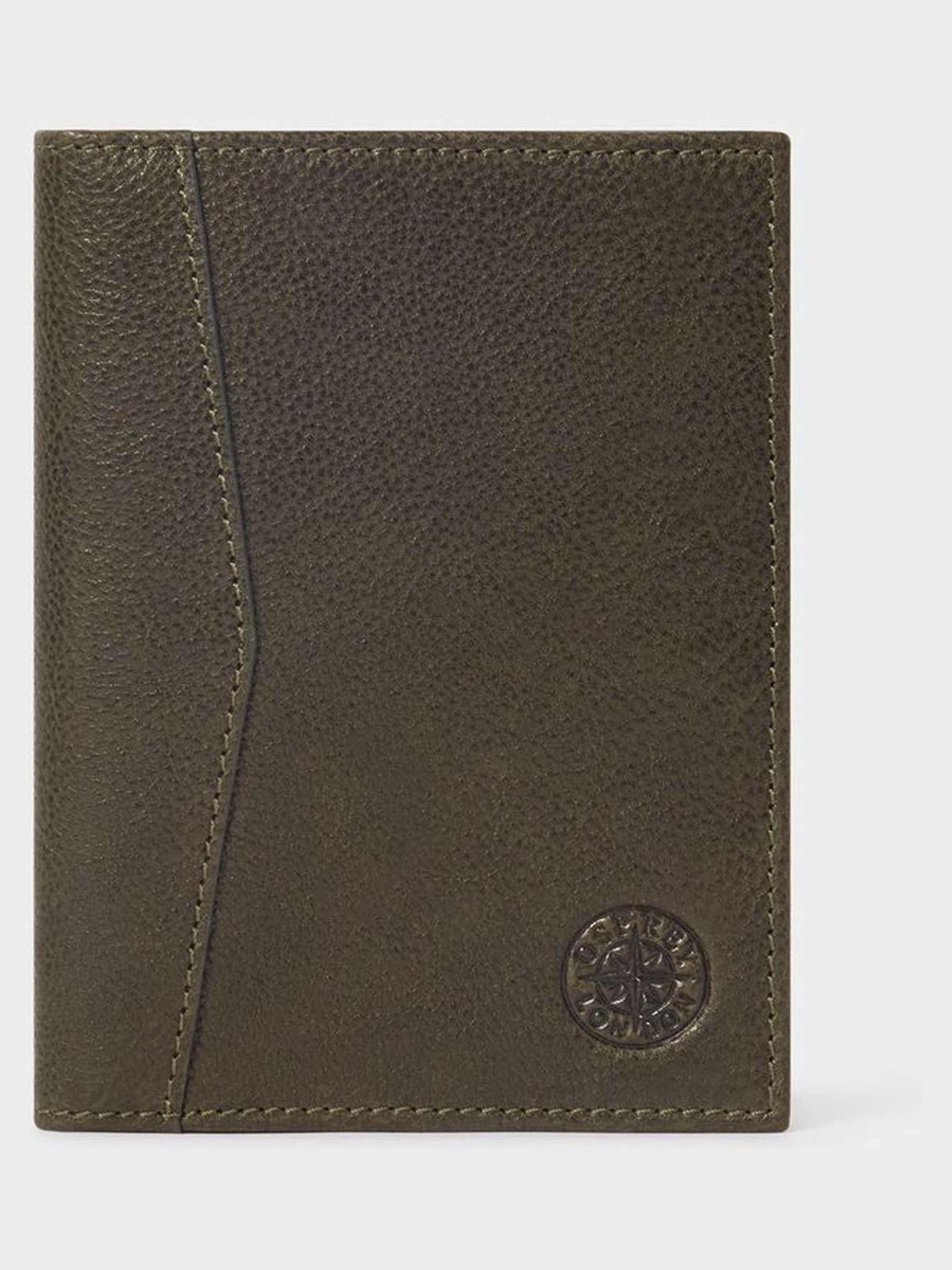 Groen - Osprey London The Compass Leather Black Passport Holder