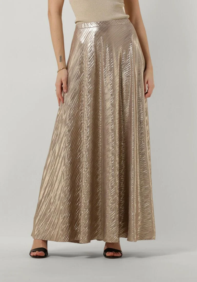 ACCESS bronzen access maxirok textured metallic effect maxi skirt