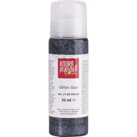 Knorr Prandell Glitterfarbe Glitter Glue grau, 50ml