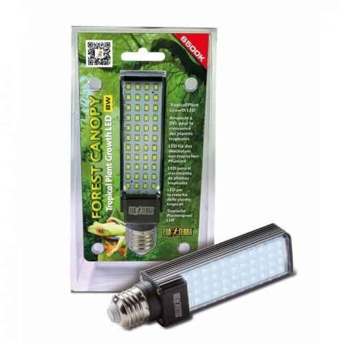 Lâmpada LED Exo Terra Forest Canopy 8W para terrários plantados.