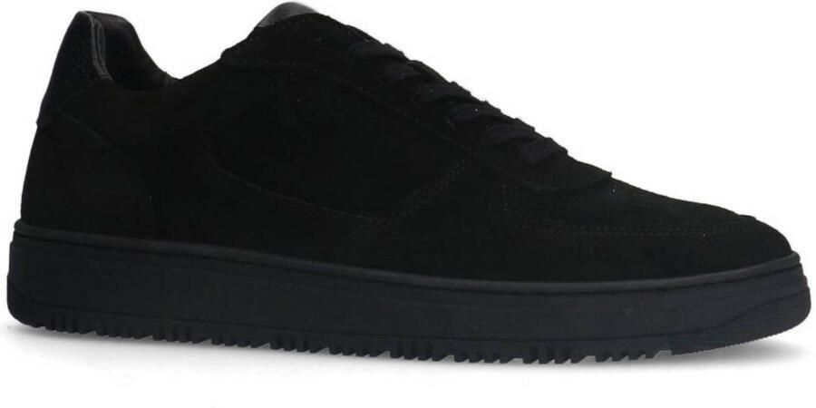 Manfield Heren Zwarte suède sneakers