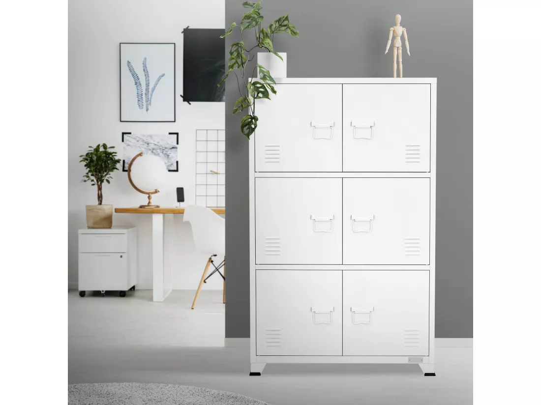 Armoire de bureau Armoire de classement Armoire métallique avec étagères Armoire acier 75x40x120 cm