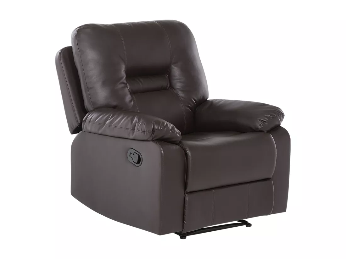 Ensemble canapés et fauteuil en cuir PU marron 6 places BERGEN