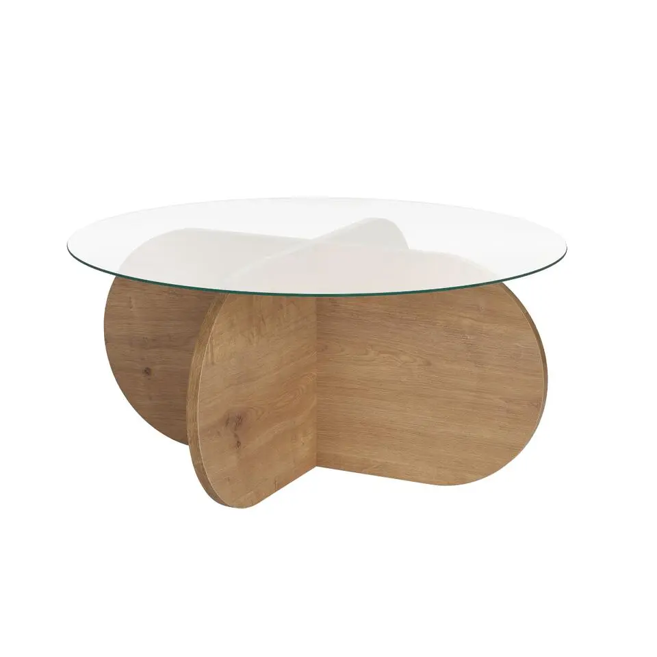 CALICOSY - Salontafel AERIS - Saffier eiken - 35x75x75 cm
