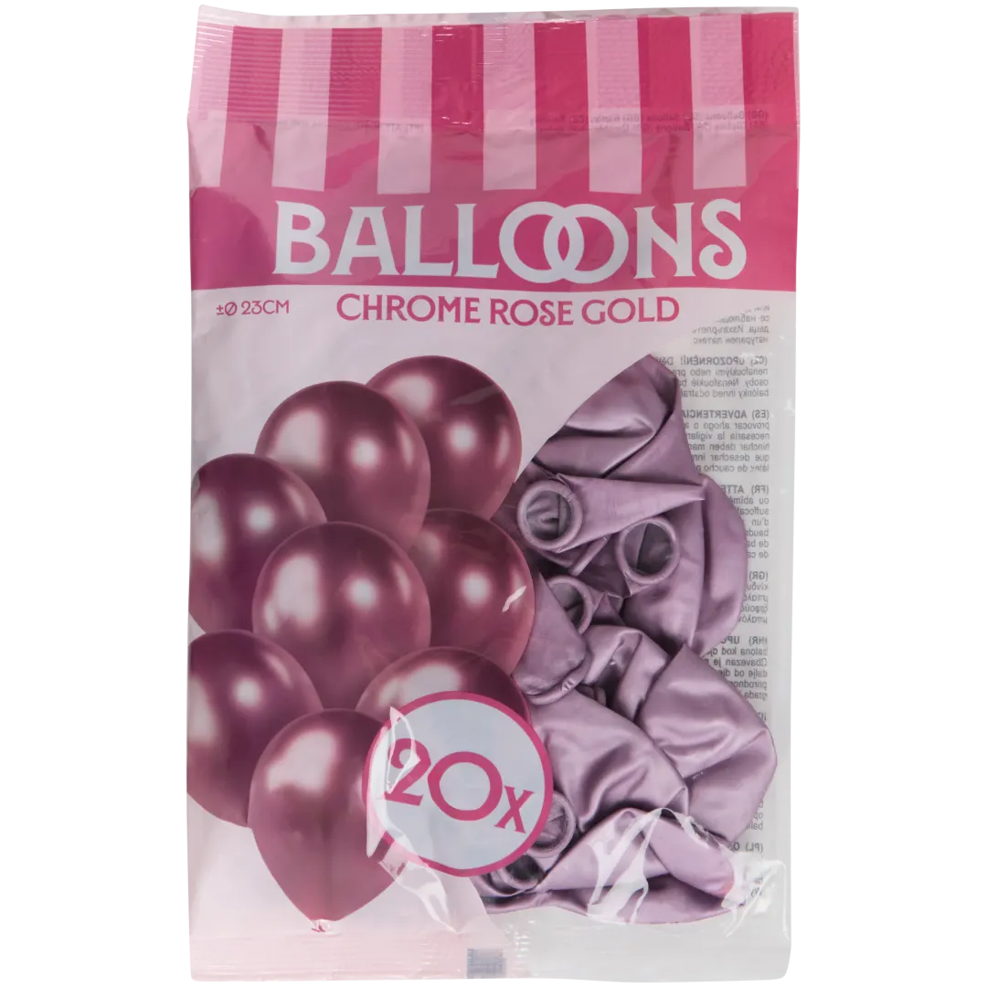 Chroom ballonnen 20 stuks | Ø 23 cm | diverse kleuren