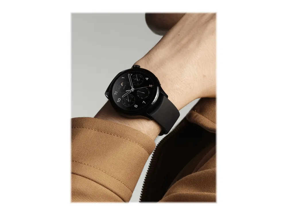 [OUTLET] - Xiaomi Watch S1 Pro - 46 mm - sølv - smart ur med rem - TPU - sort - håndledsstørrelse: 140-210 mm - display 1.47
