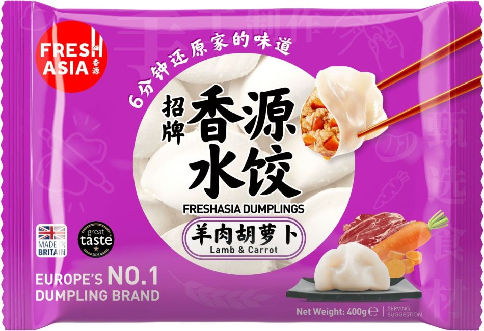 Fresh Asia Bevroren Dumplings Met Lamsvlees & Wortel 410g