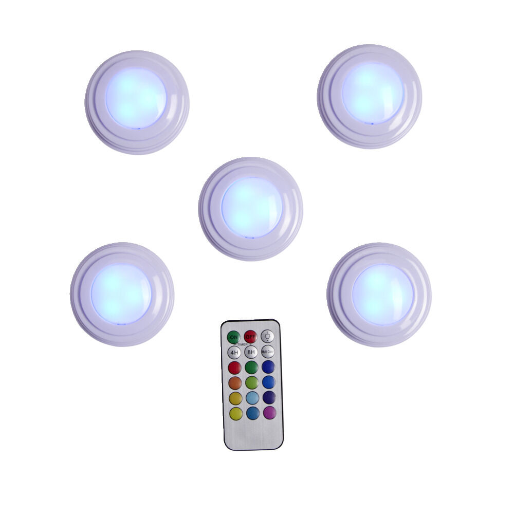 Spot LED x5 RGB avec télécommande Ø6,8cm