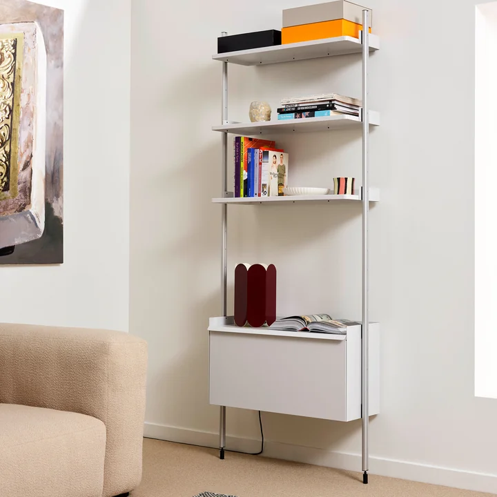 HAY - Pier System 1002, Garderobe, H 209 x 162 cm, weiss / Aluminium