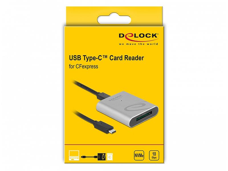 Delock Card Reader Extern 91751 USB Type-C für CFexpress Externer Cardreader für CFexpress-Speicherkarten