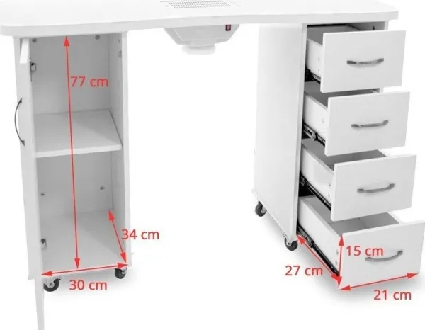 Activeshop Desk 2027 HVID SKAB MED TO SKABEPLADER