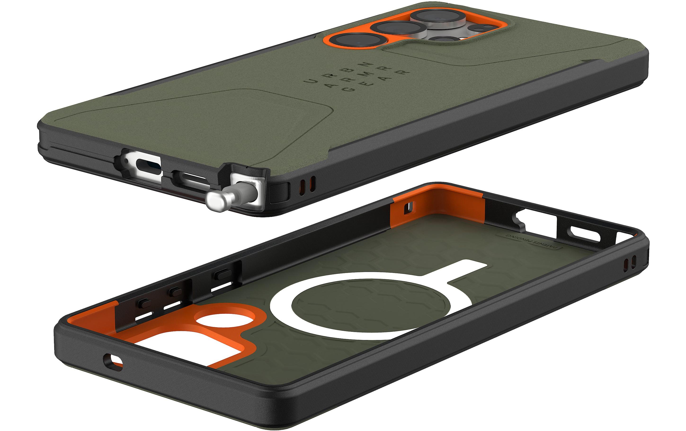 Back Cover Civilian Galaxy S25 Ultra Olive drab/orangeSchutzhülle für das Samsung Galaxy S25 Ultra