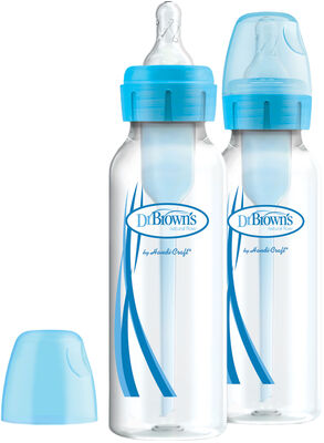 Dr. Brown's Option+ Smal Hals Tåteflaske 250 ml 2-pack, Blå