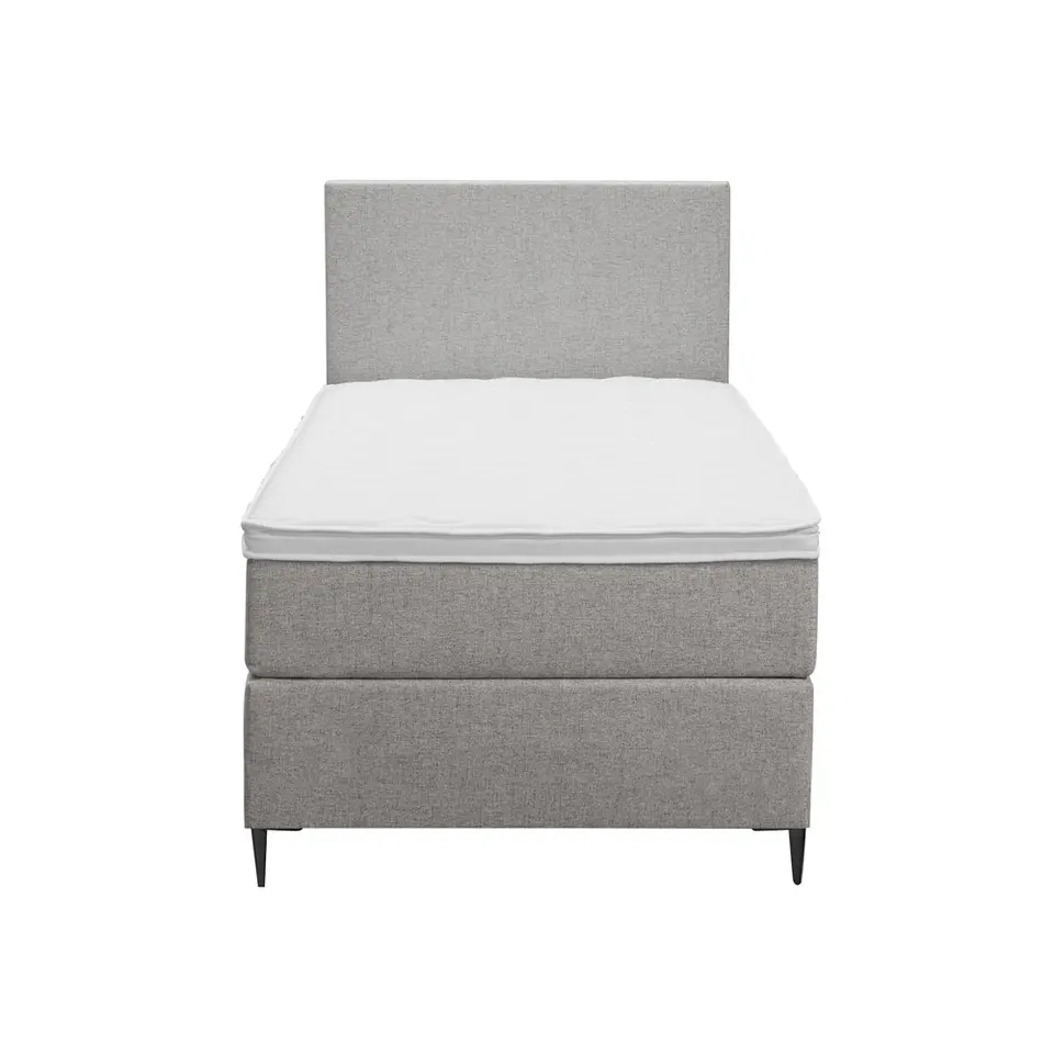 Boxspring Liv egaal - lichtgrijs - 90x200 cm - slanke poot
