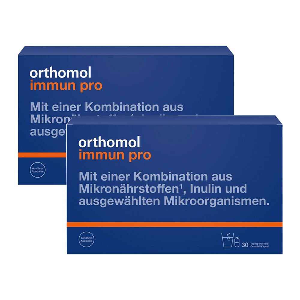Orthomol Immun pro - für eine intakte Darmflora - Inulin, Mikronährstoffe und ausgewählte Mikroorganismen - Granulat/Kapseln