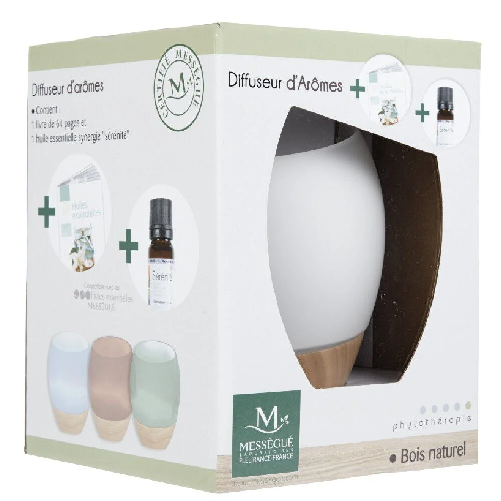 Coffret diffuseur arômes Mességué bois naturel