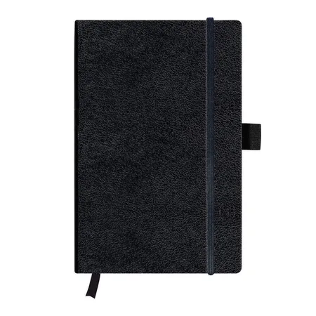Herlitz Notizbuch mit Kunstlederbezug, DIN A6, blanko, 96 Blatt, schwarz