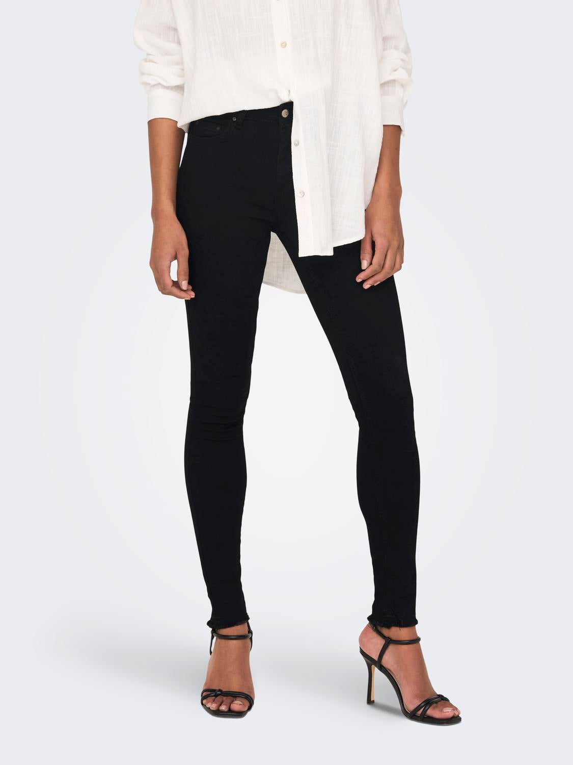 ONLBLUSH Mittlere Taille Skinny Fit Jeans Black Denim