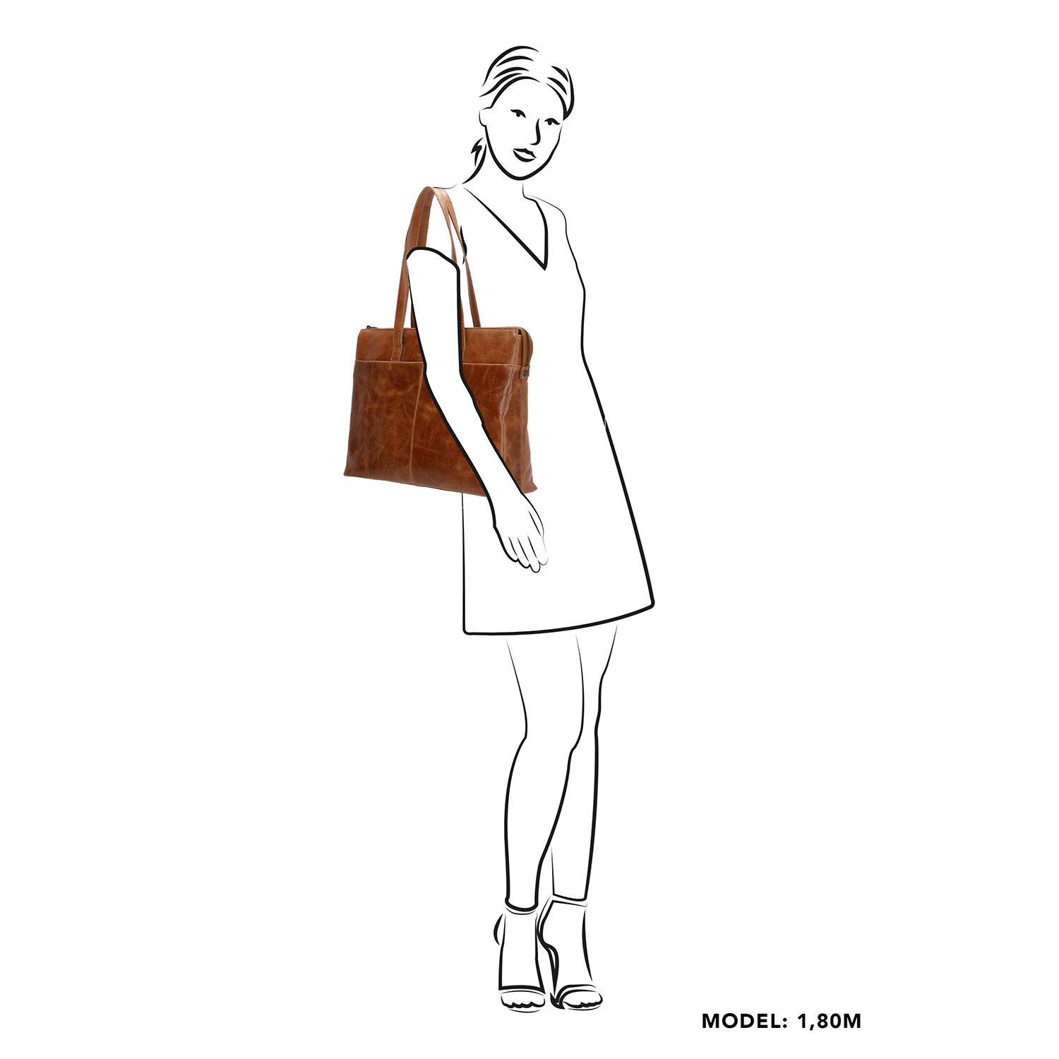 Micmacbags Porto Laptoptas bruin