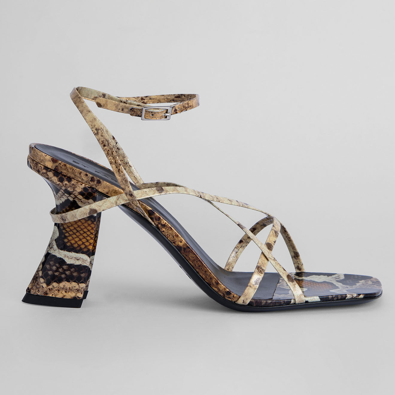 By Far Sandales en Cuir Kersti marron - Talon 7.5 cm