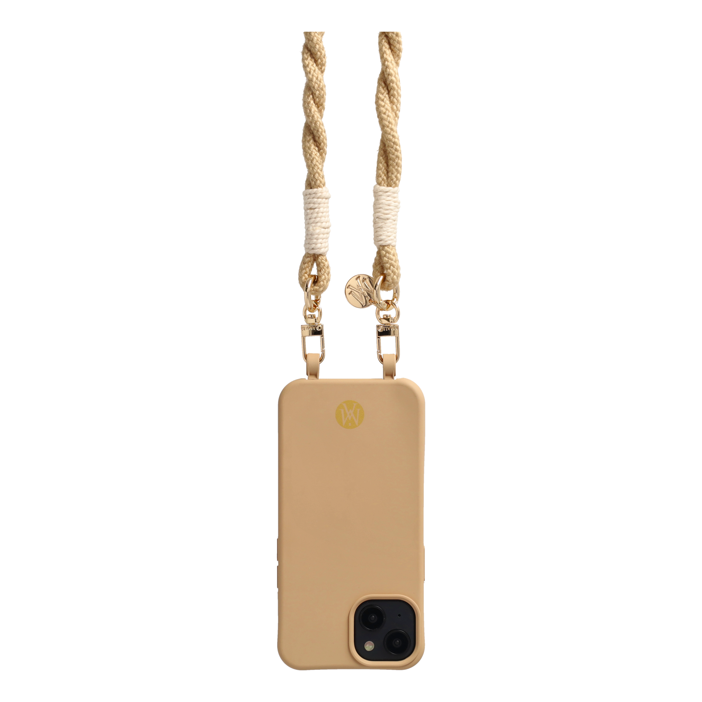 Handgemachte Handykordel Gedrehtes Umhängeband für Handyhüllen Gold - Beige (Ecru)