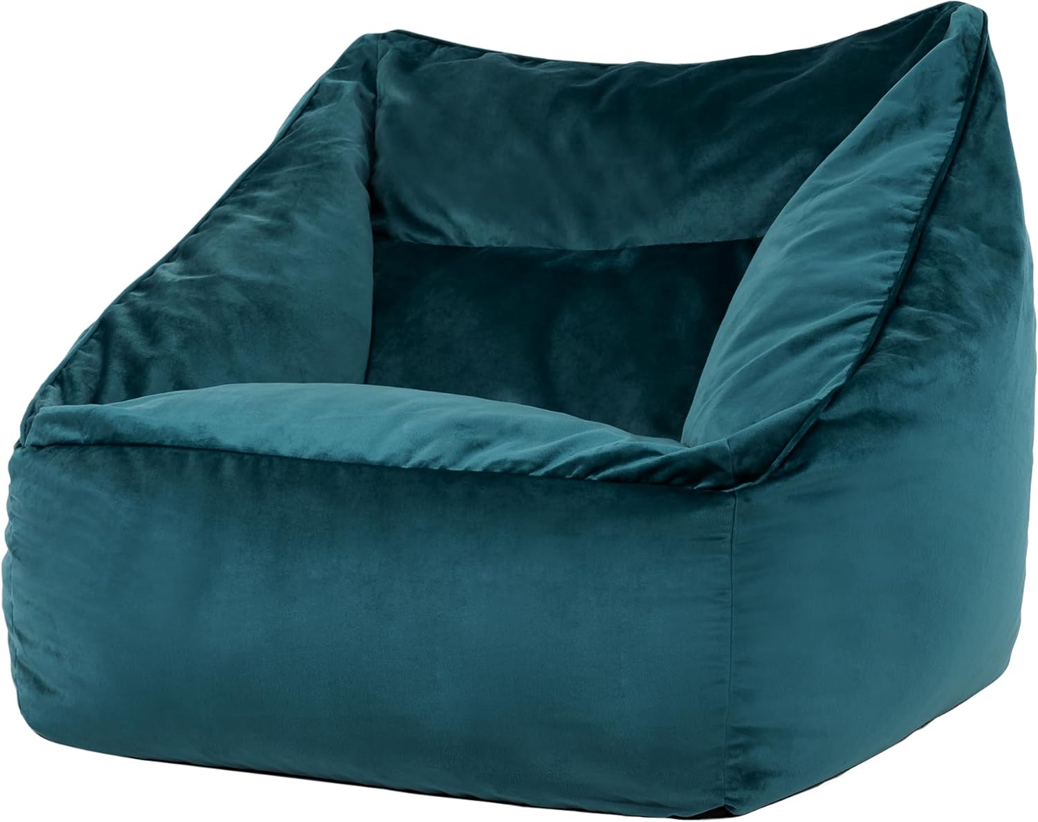 Icon Natalia Sitzsack Sessel für Erwachsene, Blaugrün, Flauschiger Samtstoff, Riesen Sitzsack Samt mit Füllung, Bean Bag Chair, Bequemer Sessel Wohnzimmer, Lounge, Schlafzimmer, Büro