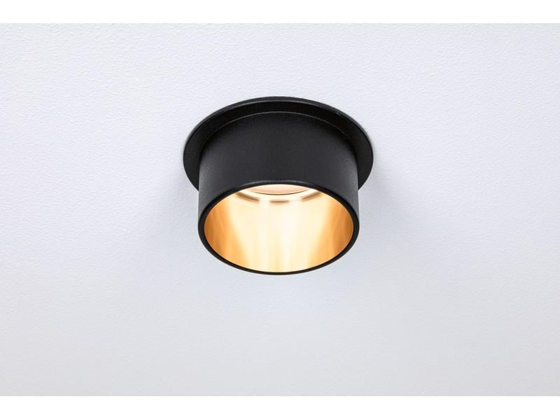 Paulmann Einbauspot LED Gil Coin Set, 3 x 6W, 2700K, Schwar Einbauleuchte zur Deckenmontage