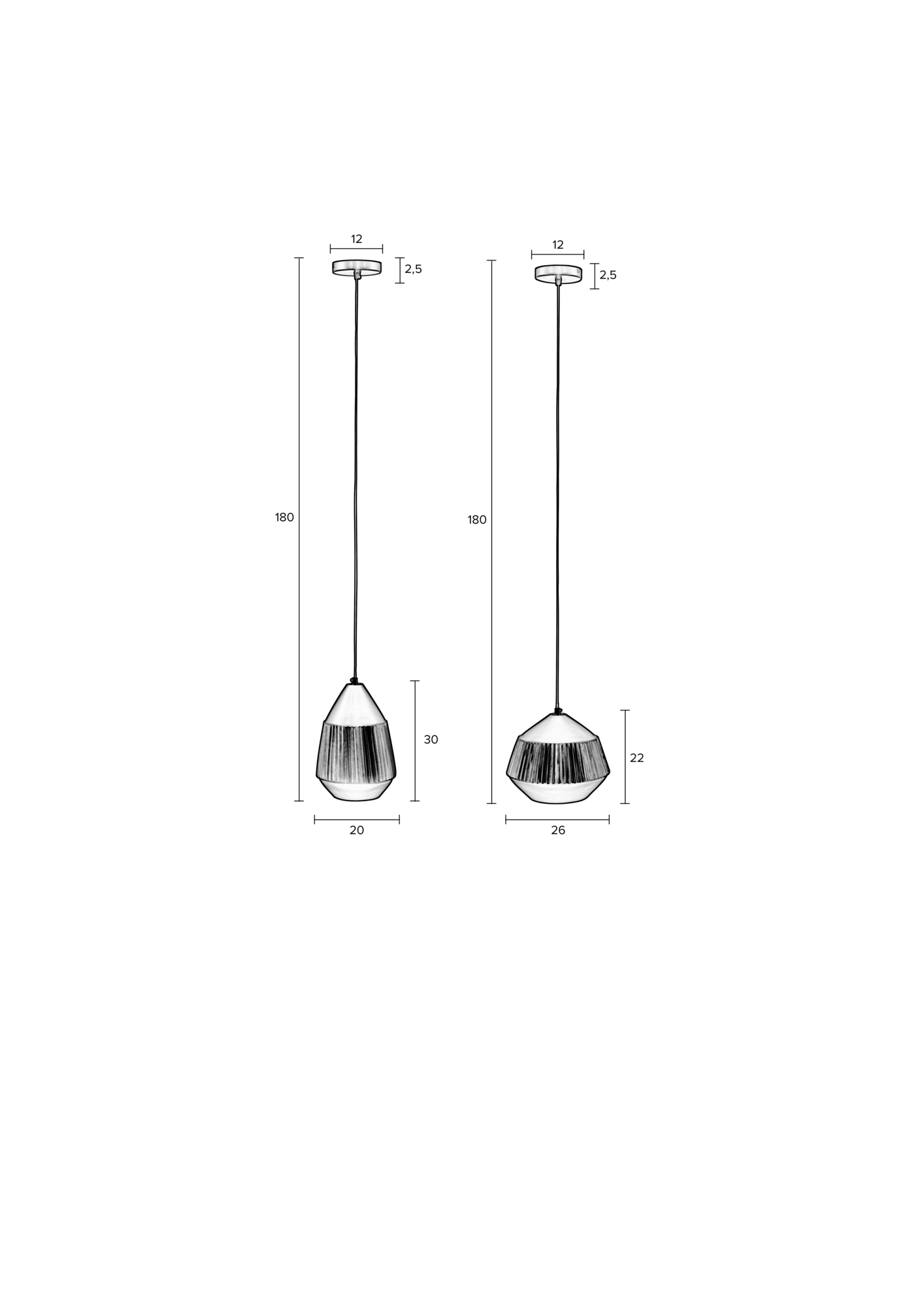 Hanglamp Aysa zwart