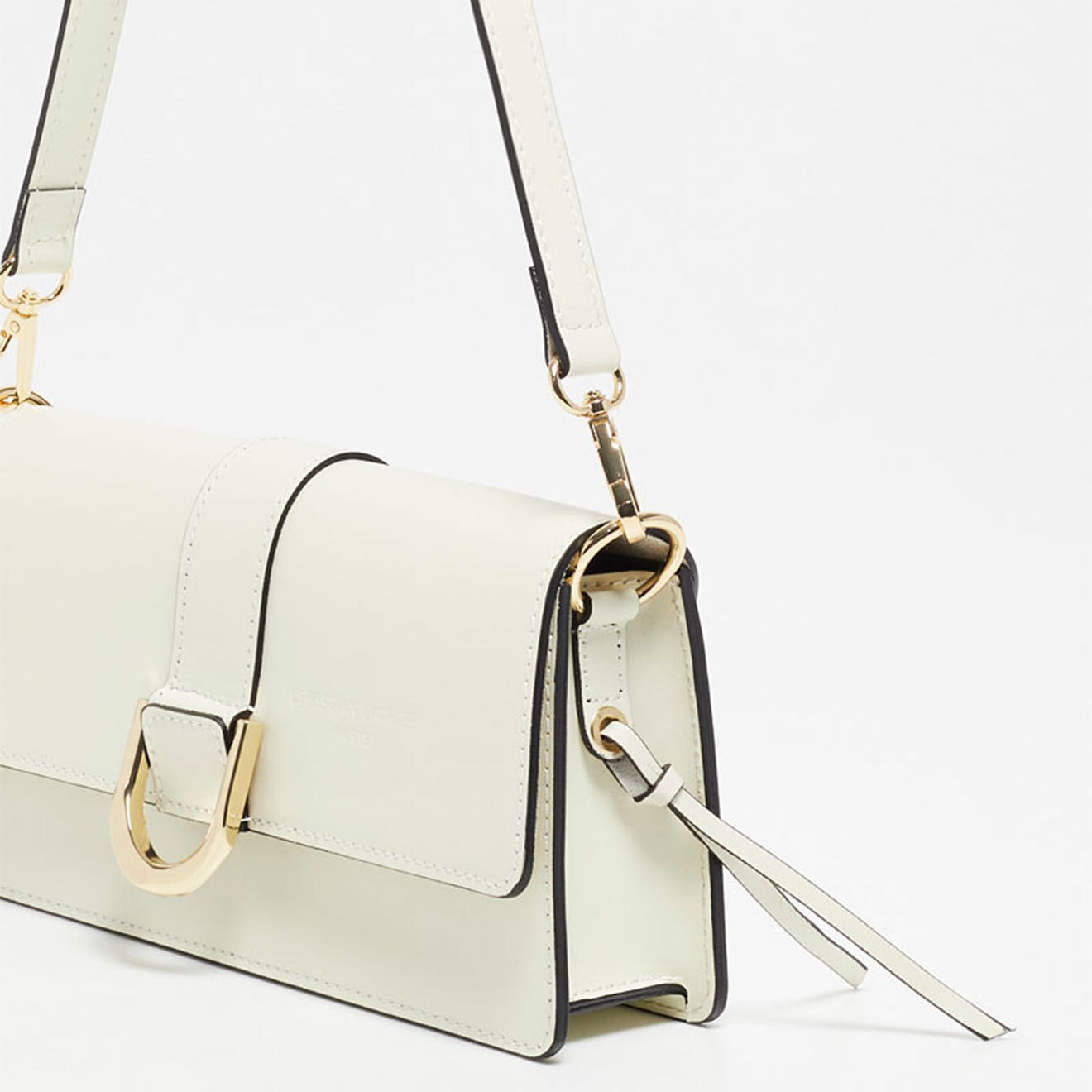 Christian Laurier Sac porté épaule en Cuir Hazel blanc cassé - 24.5x12.5x5 cm