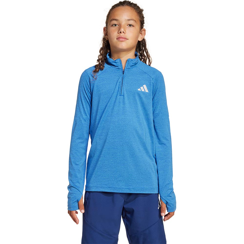 adidas All Sports Favorite 1/4-Zip Longsleeve Kinder bright cyan