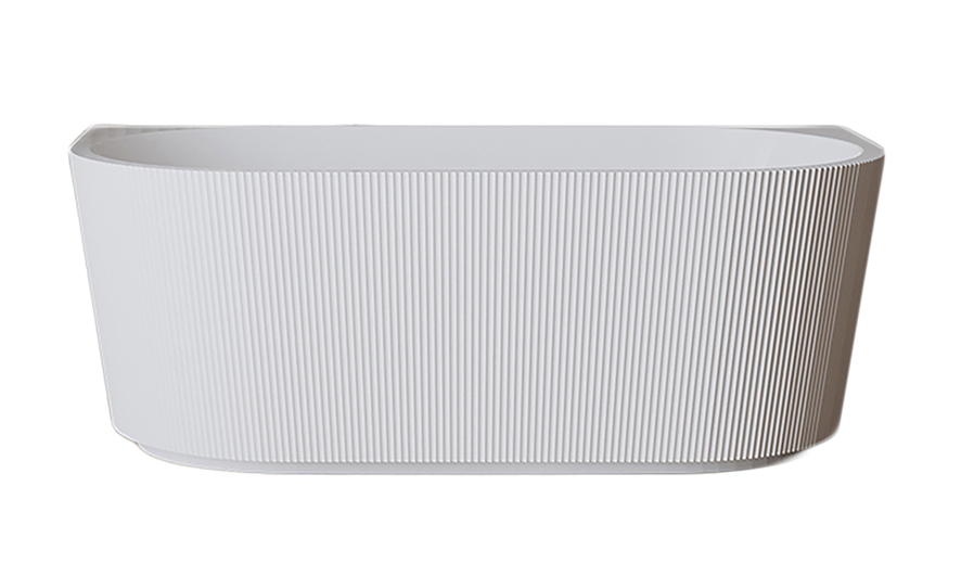 Mueller Almar half vrijstaand ligbad ribbel 180x80cm glans wit midden