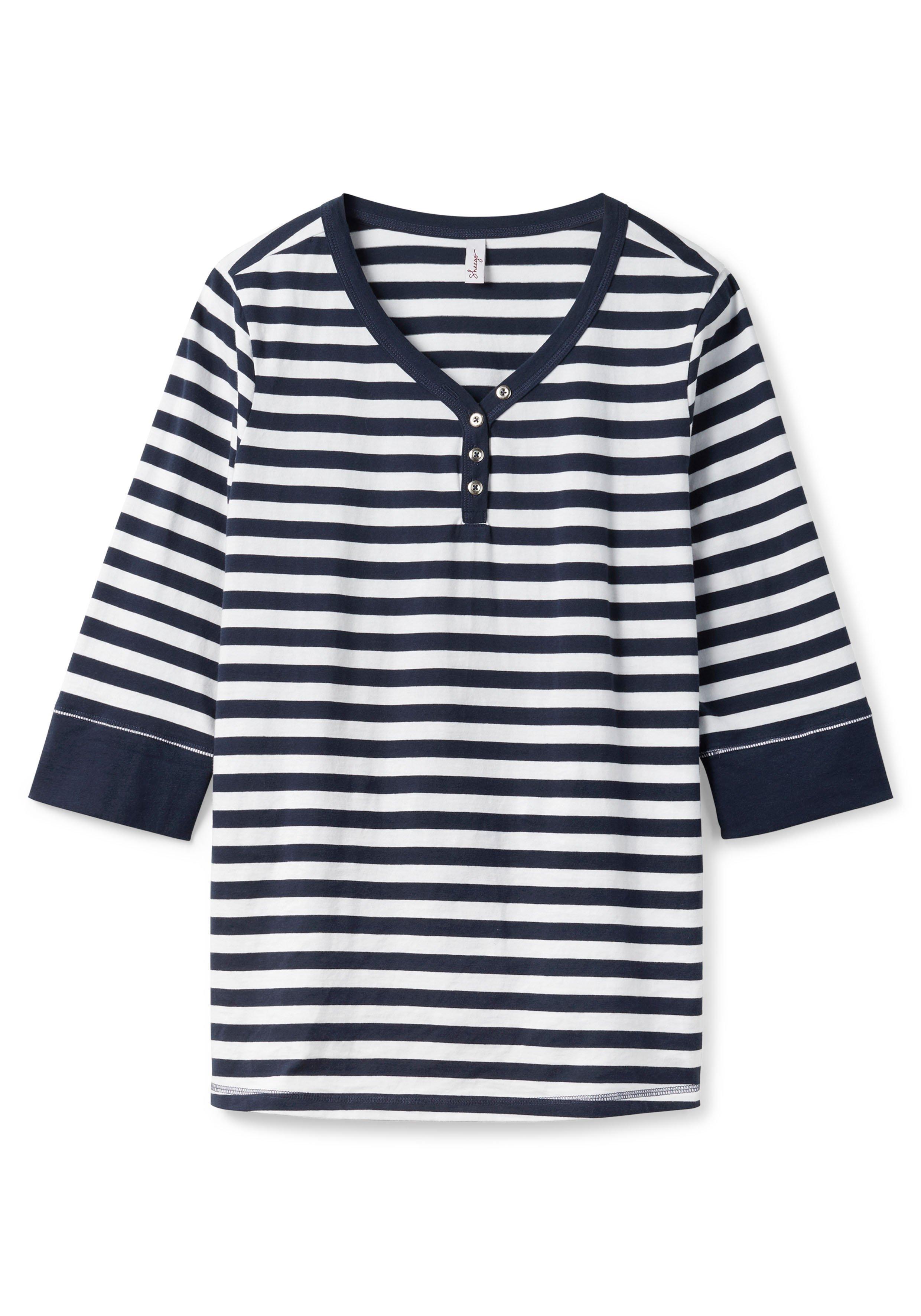 Shirt aus Jersey, mit Streifenmuster und 3/4-Arm