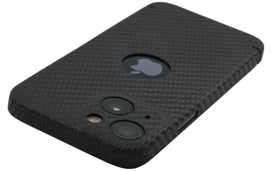 Back Cover Carbon Series Logo iPhone 14 SchwarzSchutzhülle für das Apple iPhone 14 mit Logoausschnit