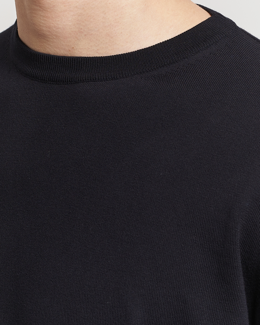 Canali Cotton Crew Neck Pullover Black