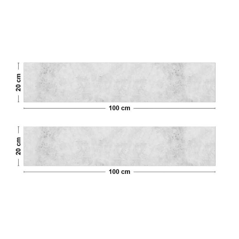 Crédence cuisine Bandeau ALU lot de 2 L100xH 20cm - BÉTON CLAIR 99deco