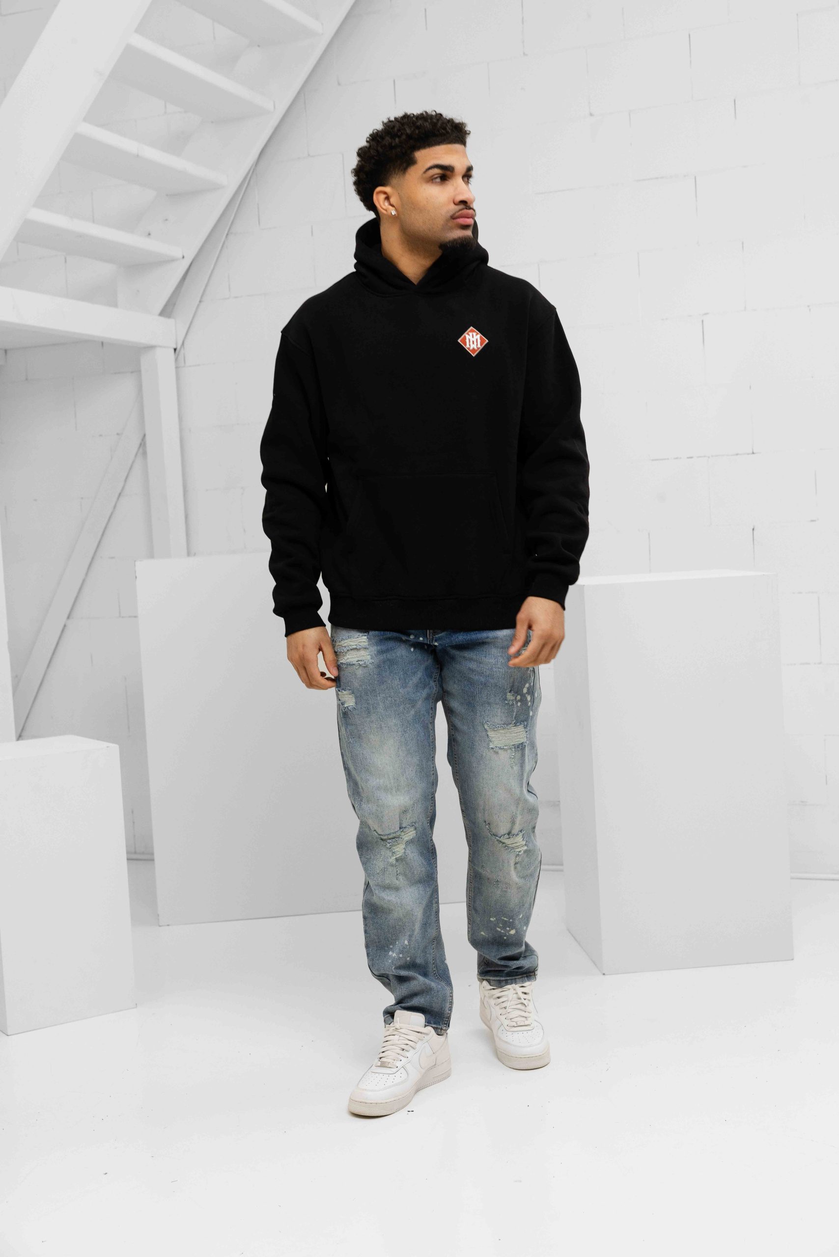 Malelions Gothic Tile Hoodie Heren Zwart