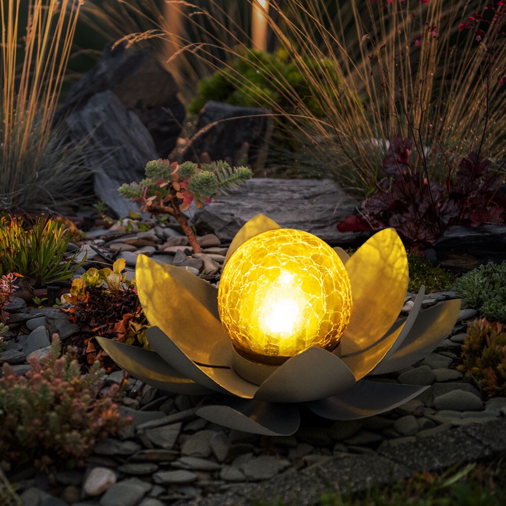 2er Set LED Solarleuchte, Lotusblume, 25 cm