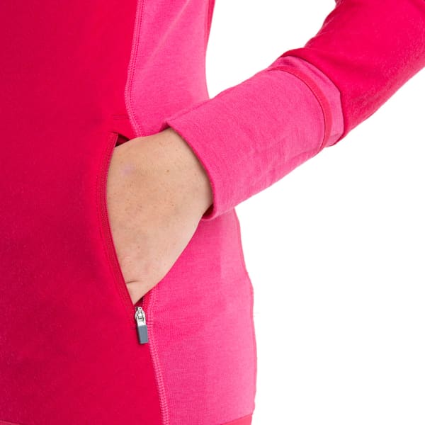 Veste polaire randonnée ICEBREAKER W DESCENDER LS ZIP ELECTRON PINK/TEMPO