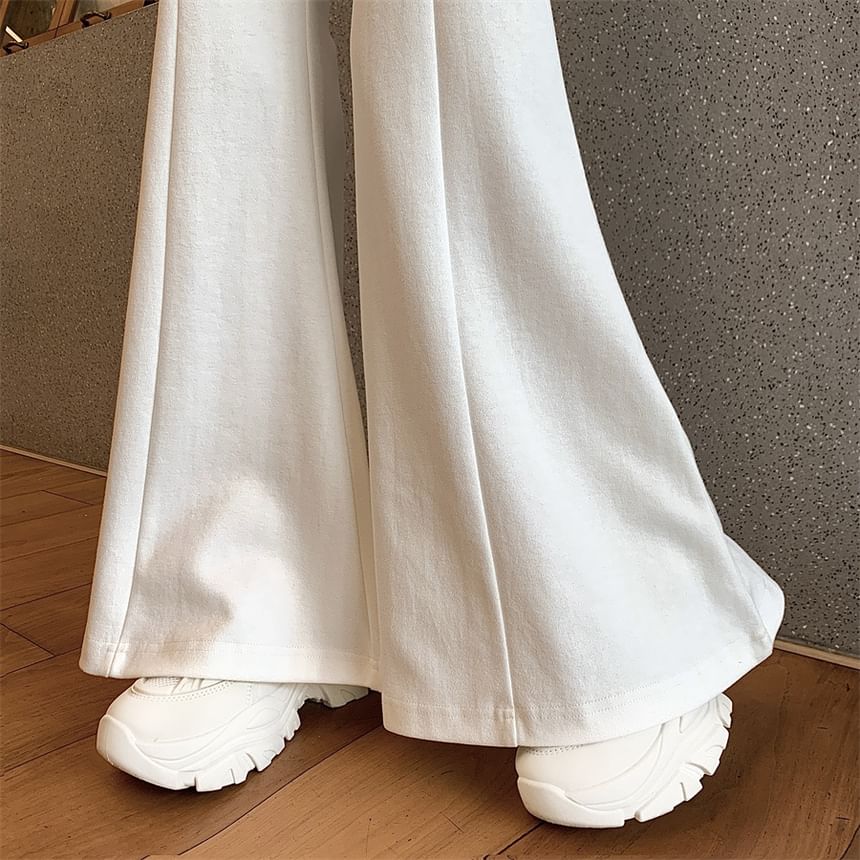 Horrysonie - Effen wijde broek met trekkoordtaille