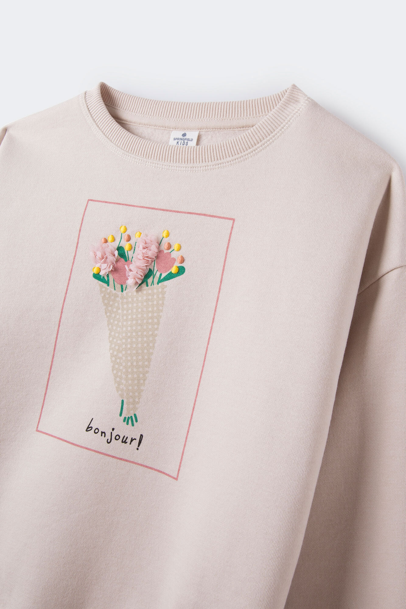 Moletom infantil com buquê de flores