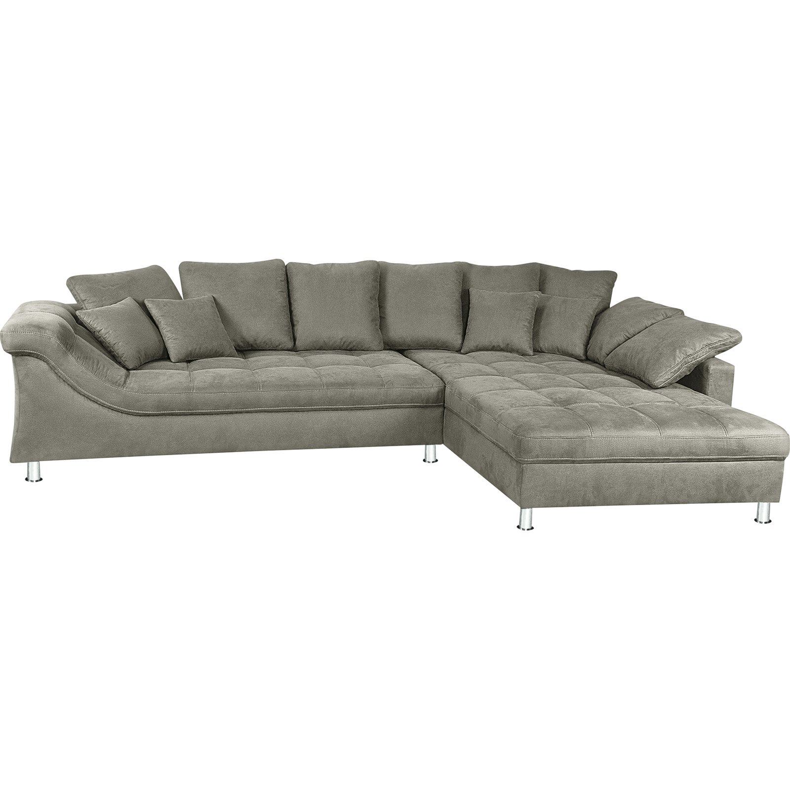 Ecksofa Calgary Microfaser taupe, Recamière rechts